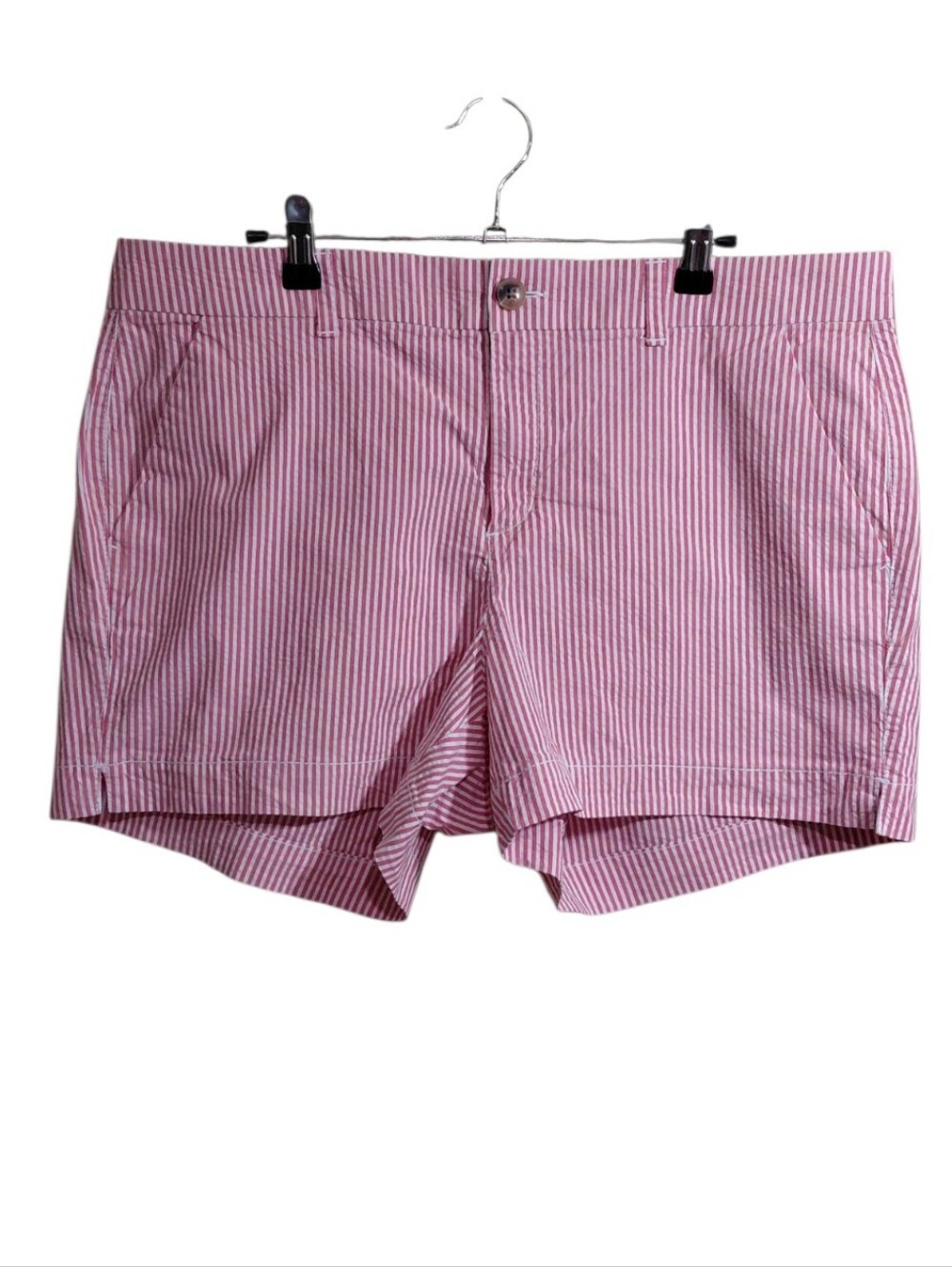 Old Navy Pink Striped Seersucker Bermuda Shorts